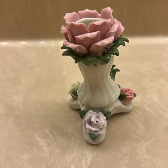 EUC Vintage Floral Ceramic Candle Holders - Picture 3 of 7